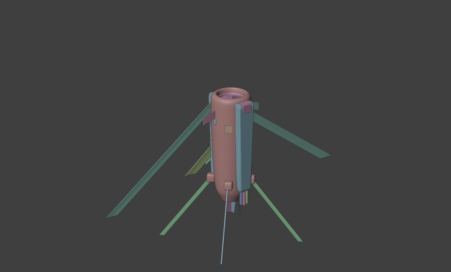 CA-1 Blender model viewed from the side