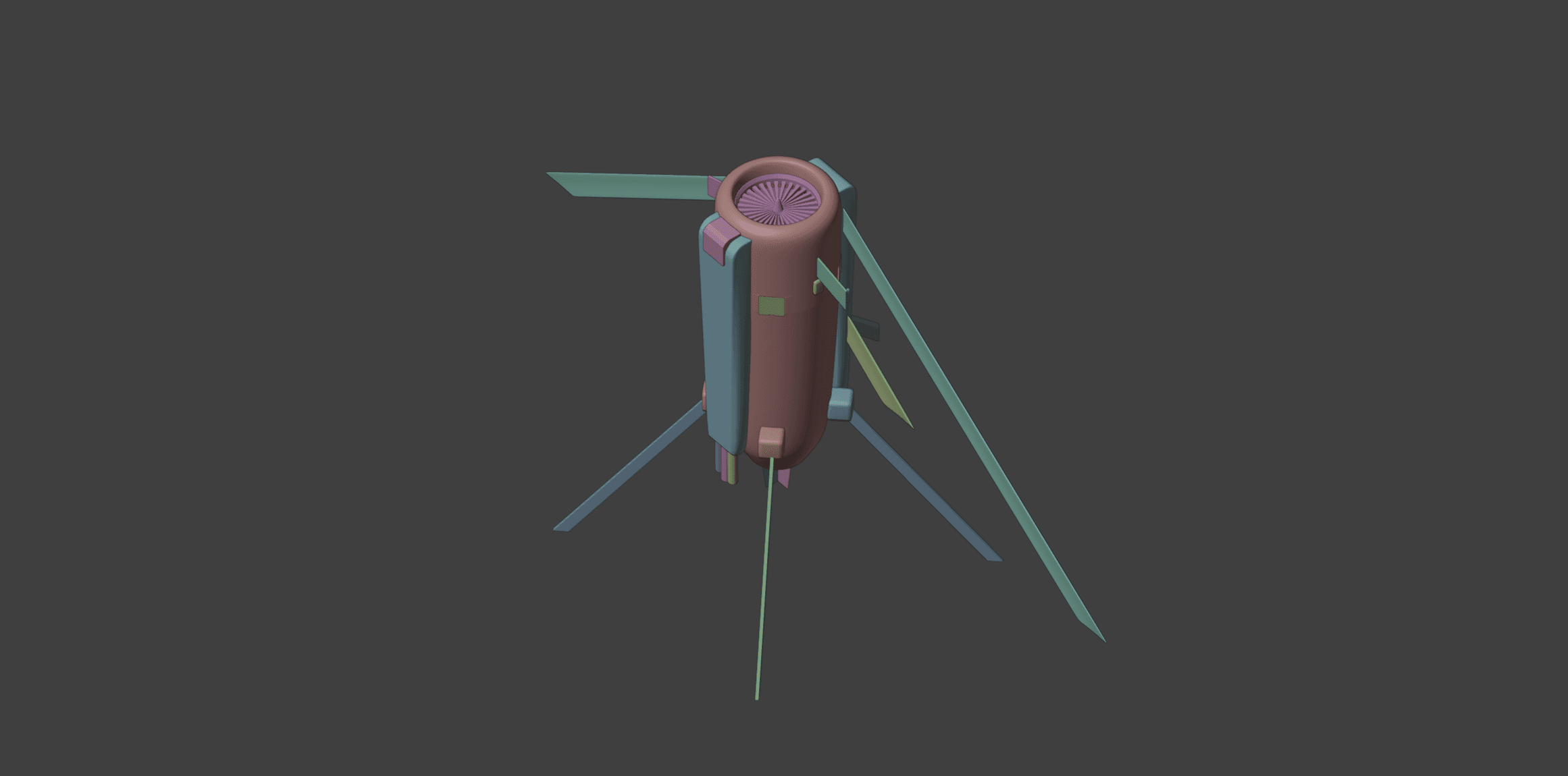 CA-1 Blender model from a rear angle