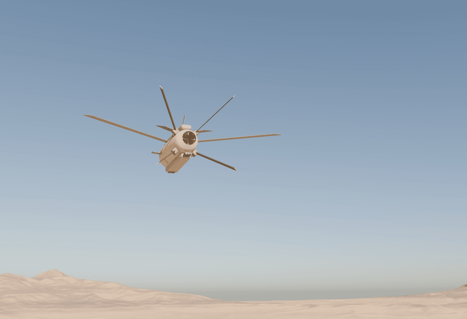 Rendered CA-1 prototype standing vertically