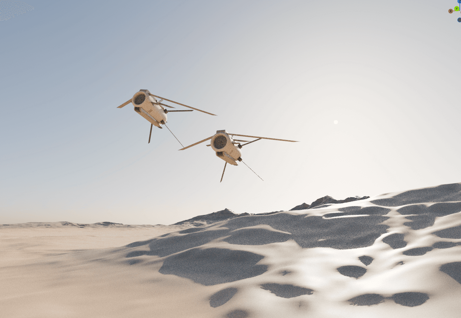 Three rendered CA-1 aircraft standing together